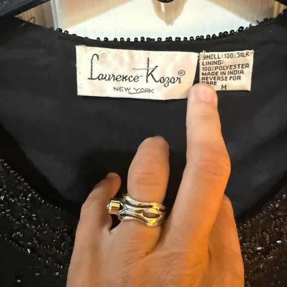 Laurence Kazar Vintage Black Hand Beaded Evening Jacket Gala Yacht Luxury Glam - Picture 2 of 5